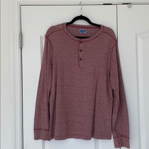 J. Crew marled heathered red henley XL